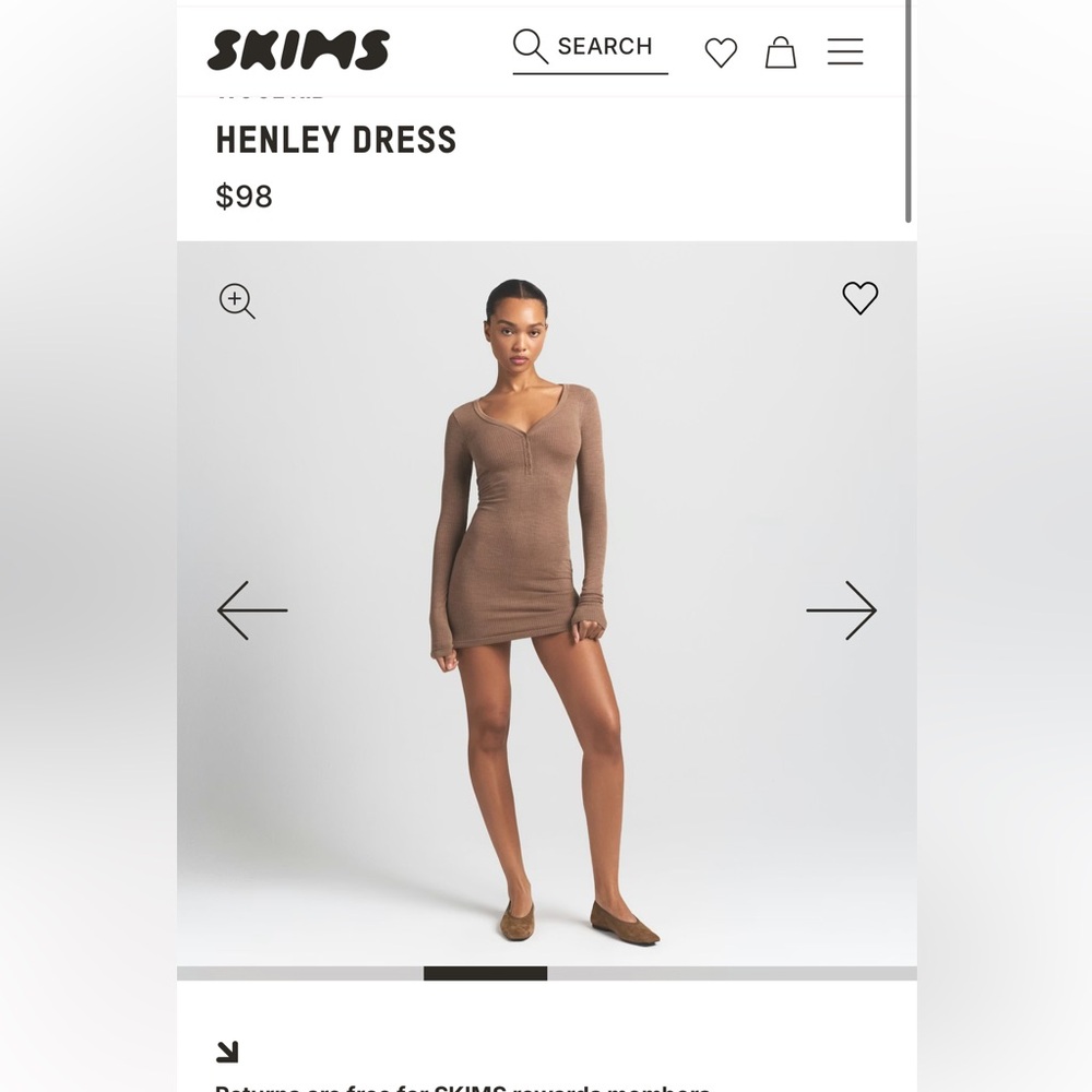 SKIMS Henley Night Dress- Like New!